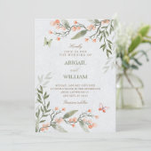 Green floral wedding  招待状 (スタンド正面)