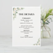 Green Floral Wedding Details Card 招待状 (スタンド正面)