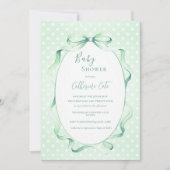 Green Floral Whimsical Baby Shower  招待状 (正面)