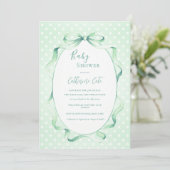 Green Floral Whimsical Baby Shower  招待状 (スタンド正面)