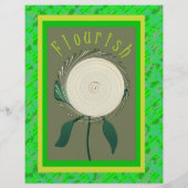 Green Flourish Flower Bulk Scrapbook Paper Pages チラシ (裏面)