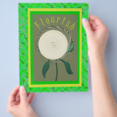 Green Flourish Flower Bulk Scrapbook Paper Pages チラシ (手)