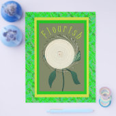 Green Flourish Flower Bulk Scrapbook Paper Pages チラシ (シングル)