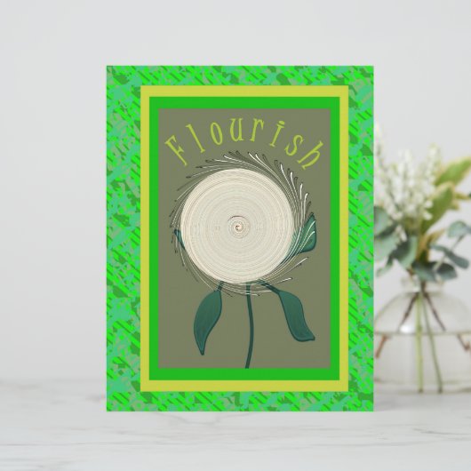 Green Flourish Flower Scrapbook Paper 2-Sided Page (スタンド正面)