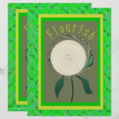 Green Flourish Flower Scrapbook Paper 2-Sided Page (正面/裏面)