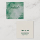 Green Flower Burst Jewelry Craft Business Card スクエア名刺 (正面/裏面)