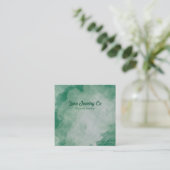 Green Flower Burst Jewelry Craft Business Card スクエア名刺 (スタンド正面)