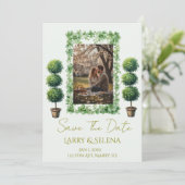 Green Flower Wedding Invitation 招待状 (スタンド正面)