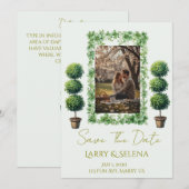 Green Flower Wedding Invitation 招待状 (正面/裏面)