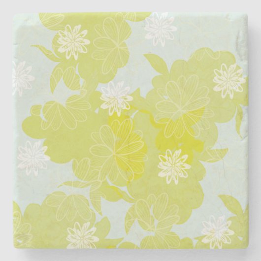 Green Flowers ストーンコースター (正面)