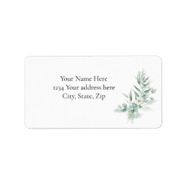 Green Foliage Address Label ラベル
