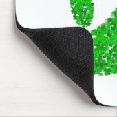 Green Foliage Dog Paw Print マウスパッド (コーナー)