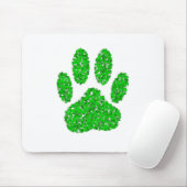 Green Foliage Dog Paw Print マウスパッド (マウス)