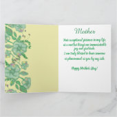 Green Foliage Floral Gold Mother's Day Card カード (内部)