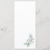 Green Foliage floral  Menu メニュー (裏面)