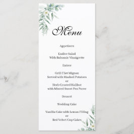 Green Foliage floral Menu メニュー