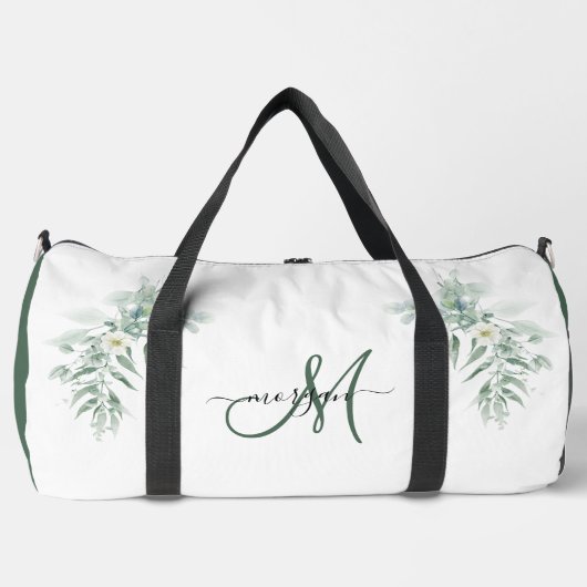Green Foliage Personalized Gym Duffel Bag ダッフルバッグ (正面)