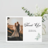 Green Foliage Photo Thank You Card サンキューカード (スタンド正面)