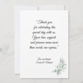 Green Foliage Photo Thank You Card サンキューカード (裏面)