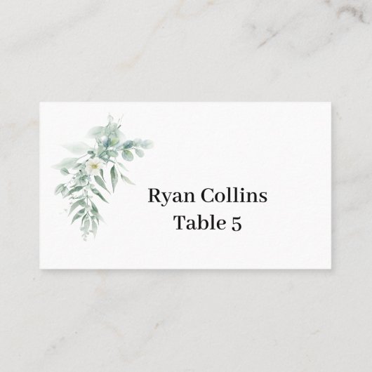 Green Foliage Place Cards プレイスカード (裏面)