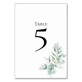 Green Foliage Table Number Card テーブルナンバー