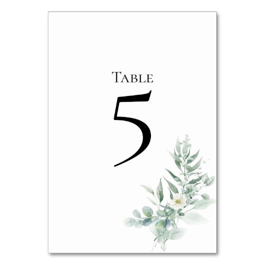 Green Foliage Table Number Card テーブルナンバー (正面)