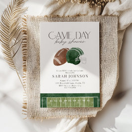 Green Football Game Day Baby Shower Invitation  招待状
