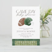 Green Football Game Day Baby Shower Invitation 招待状 (スタンド正面)