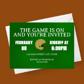 Green Football Game Night Invitation 招待状