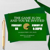 Green Football Game Night Invitation 招待状