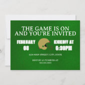 Green Football Game Night Invitation 招待状 (正面)