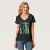 Green For My Husband Kidney Disease Awareness USA  Tシャツ (正面フル)