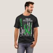Green For My Husband Kidney Disease Awareness USA  Tシャツ (正面フル)