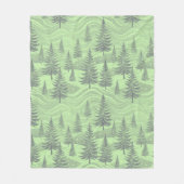 Green Forest Christmas フリースブランケット (正面)