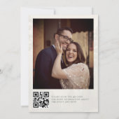 Green Forest Classic Watercolor Photo QR Wedding  招待状 (裏面)