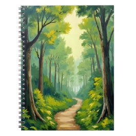 Green Forest Path | Lush Nature Watercolor Painted ノートブック