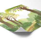 Green Forest Trees | Nature Beautiful Watercolor ポスター (角)