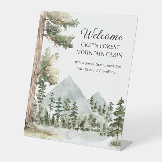 Green Forest Vacation Rental House Welcome 台座サイン (正面)