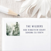 Green Forest Watercolor Trees  ラベル (インサイチュ)