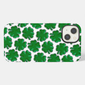 Green Four Leaf Clover Pattern Case-Mate iPhone Ca iPhoneケース (裏面横)