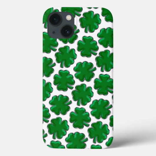 Green Four Leaf Clover Pattern Case-Mate iPhone Ca iPhoneケース (裏面)