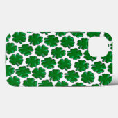 Green Four Leaf Clover Pattern Case-Mate iPhone Ca iPhoneケース (裏面 (横))