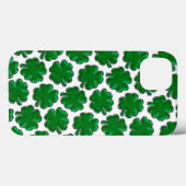 Green Four Leaf Clover Pattern Case-Mate iPhone Ca iPhoneケース (裏面 (横))