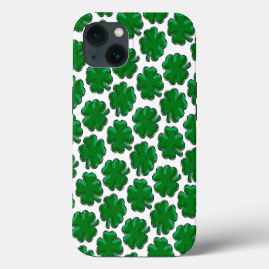 Green Four Leaf Clover Pattern Case-Mate iPhone Ca iPhoneケース (裏面)