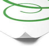 Green Four Leaf Clover with White Floral Bloom ポスター (角)