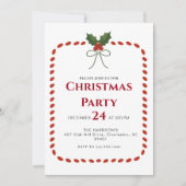 Green frame Holiday Christmas Dinner 招待状 (正面)