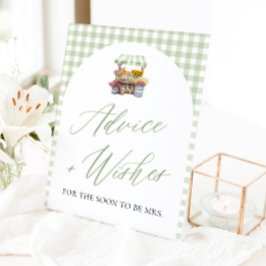 Green Fresh Off The Market Advice and Wishes Sign 台座サイン