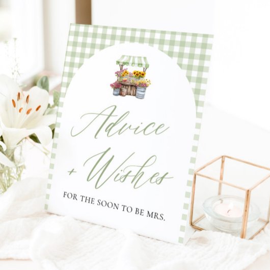 Green Fresh Off The Market Advice and Wishes Sign 台座サイン