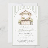 Green Fresh Off The Market Bridal Shower 招待状 (正面)