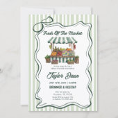 Green Fresh Off The Market Bridal Shower 招待状 (正面)